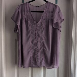 1. State Mauve V-Neck Blouse